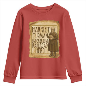 Underground Railroad Hero Harriet Tubman Youth Sweatshirt Feminist History Gift TS12 Red Print Your Wear