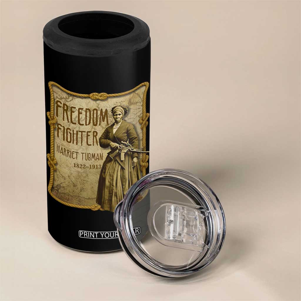 Harriet Tubman Freedom Fighter 4 in 1 Can Cooler Tumbler Feminist History Gift TS12 Print Your Wear