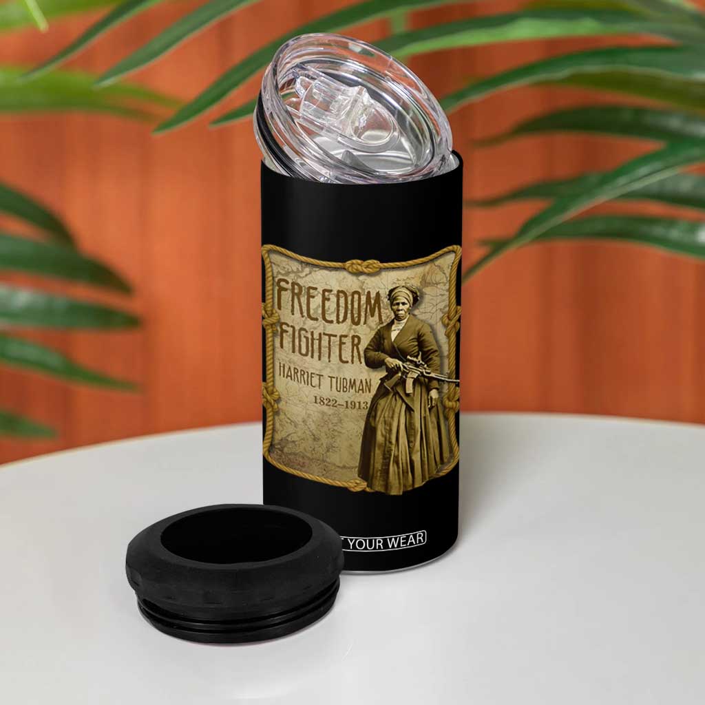 Harriet Tubman Freedom Fighter 4 in 1 Can Cooler Tumbler Feminist History Gift TS12 Print Your Wear