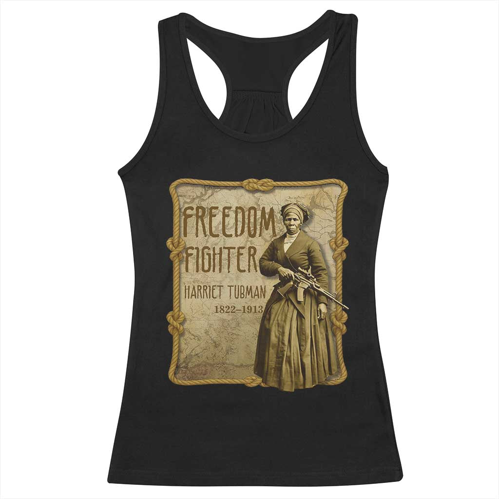 Harriet Tubman Freedom Fighter Racerback Tank Top Feminist History Gift TS12 Black Print Your Wear