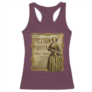 Harriet Tubman Freedom Fighter Racerback Tank Top Feminist History Gift TS12 Maroon Print Your Wear