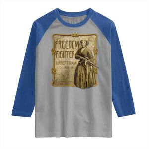 Harriet Tubman Freedom Fighter Raglan Shirt Feminist History Gift TS12 Sport Gray Royal Print Your Wear
