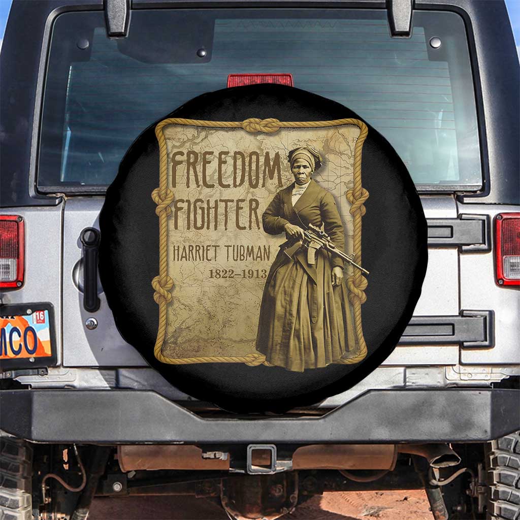Harriet Tubman Freedom Fighter Spare Tire Cover Feminist History Gift TS12 No hole Black Print Your Wear