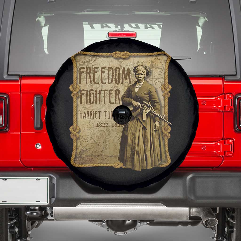 Harriet Tubman Freedom Fighter Spare Tire Cover Feminist History Gift TS12 Black Print Your Wear