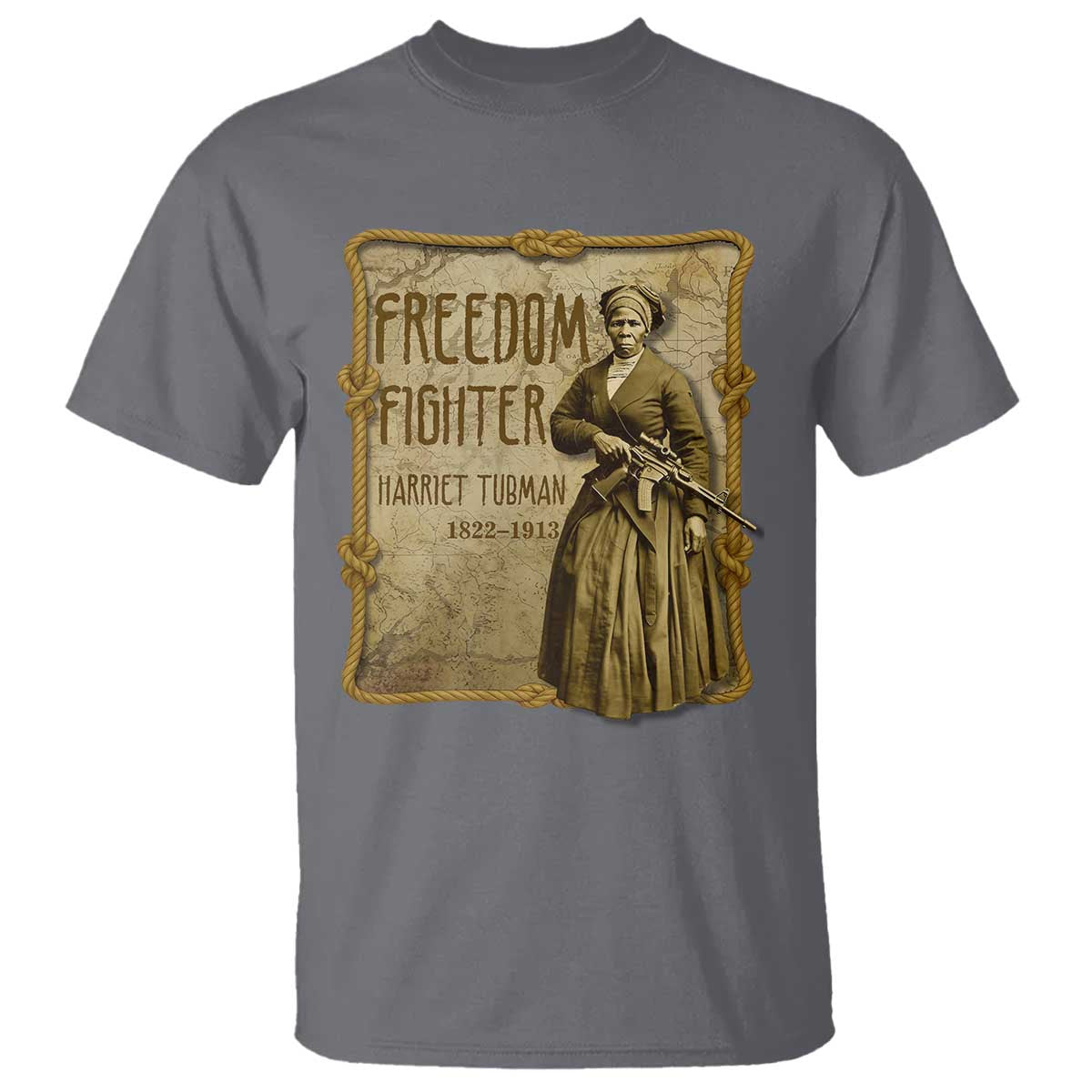 Harriet Tubman Freedom Fighter T Shirt Feminist History Gift TS12 Charcoal Print Your Wear