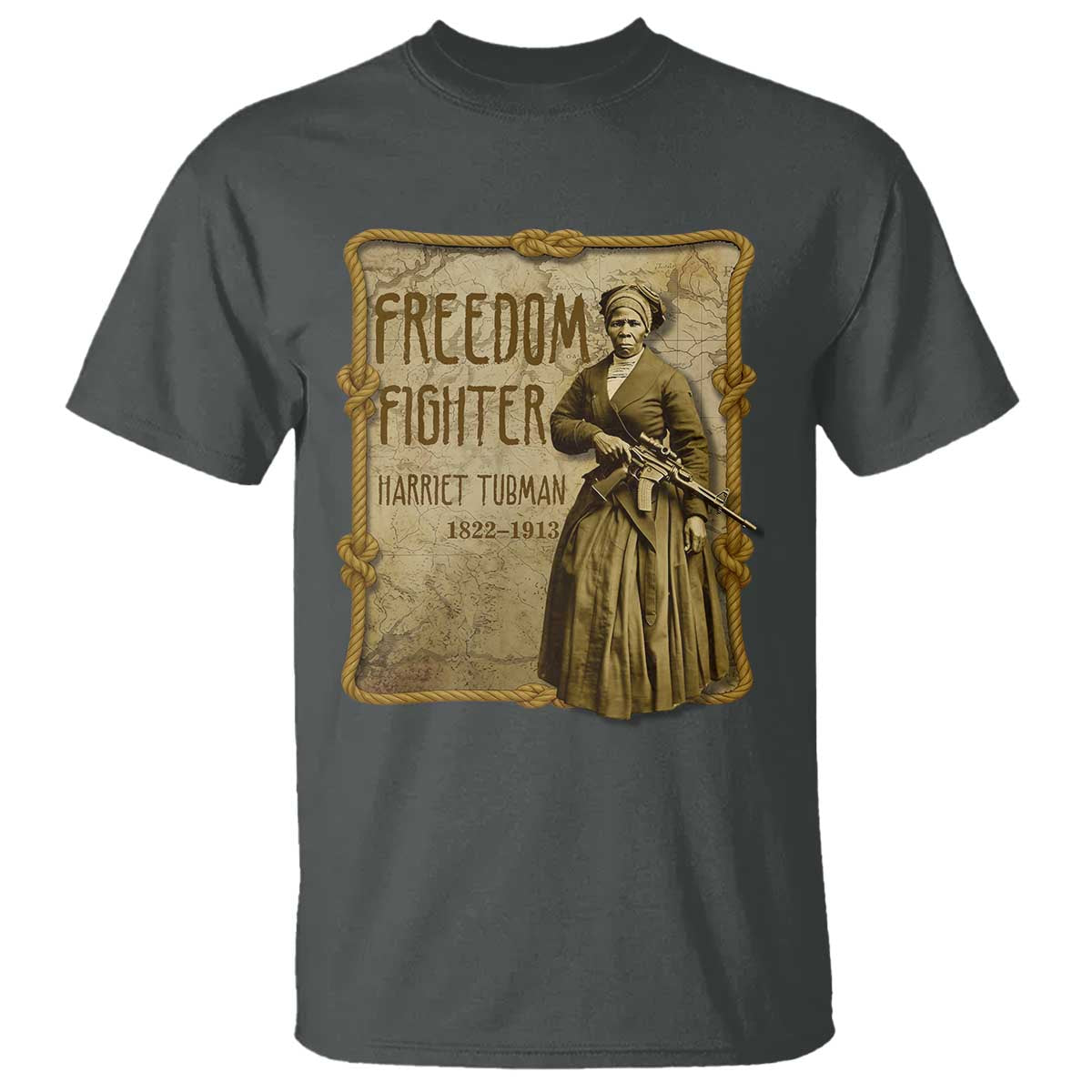 Harriet Tubman Freedom Fighter T Shirt Feminist History Gift TS12 Dark Heather Print Your Wear