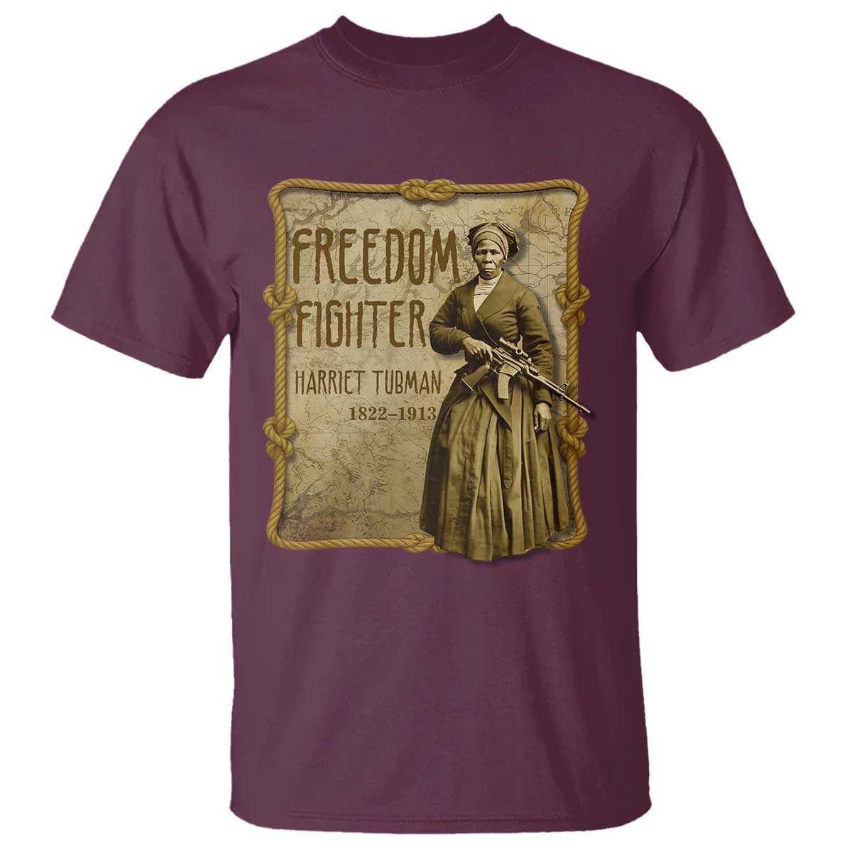 Harriet Tubman Freedom Fighter T Shirt Feminist History Gift TS12 Maroon Print Your Wear