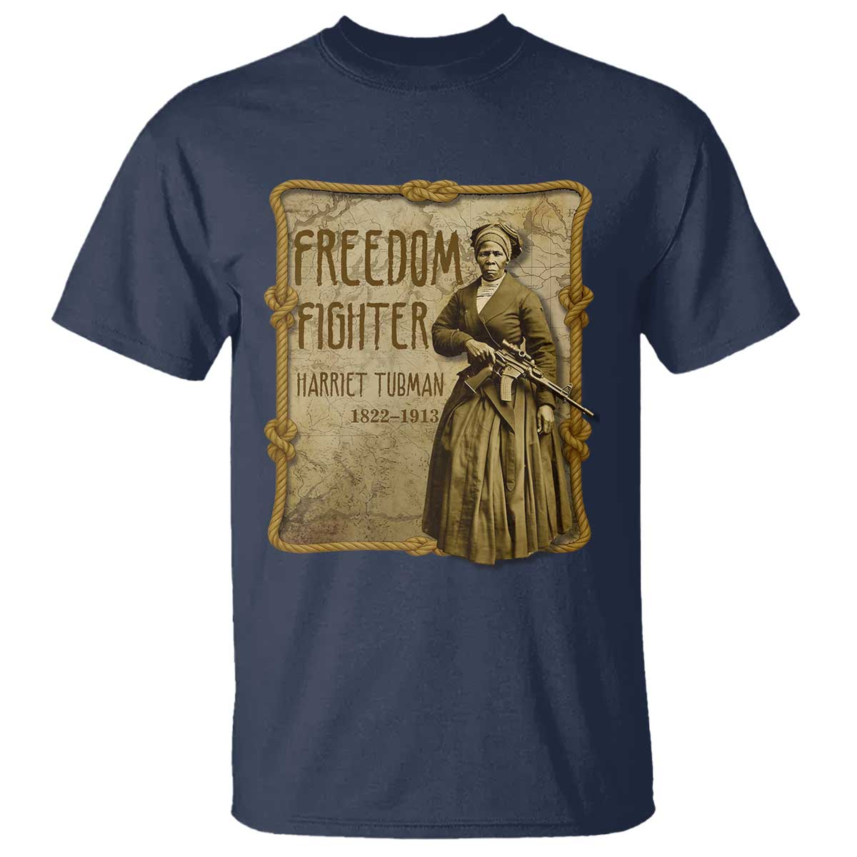 Harriet Tubman Freedom Fighter T Shirt Feminist History Gift TS12 Navy Print Your Wear