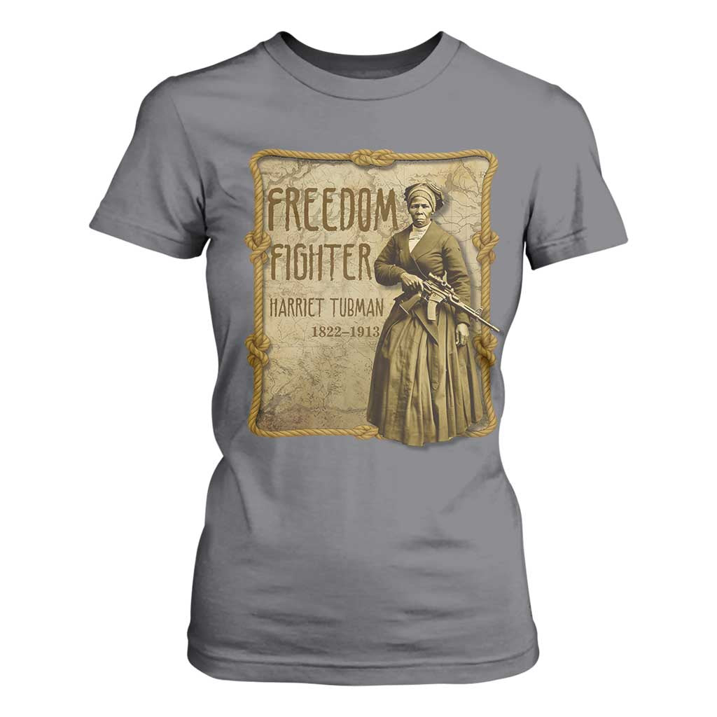Harriet Tubman Freedom Fighter T Shirt For Women Feminist History Gift TS12 Charcoal Print Your Wear