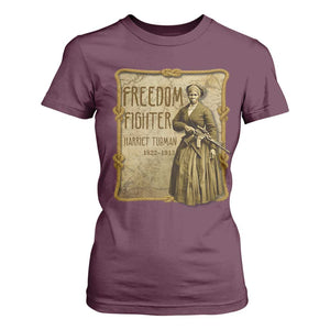 Harriet Tubman Freedom Fighter T Shirt For Women Feminist History Gift TS12 Maroon Print Your Wear