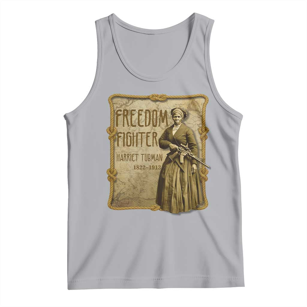 Harriet Tubman Freedom Fighter Tank Top Feminist History Gift TS12 Athletic Heather Print Your Wear