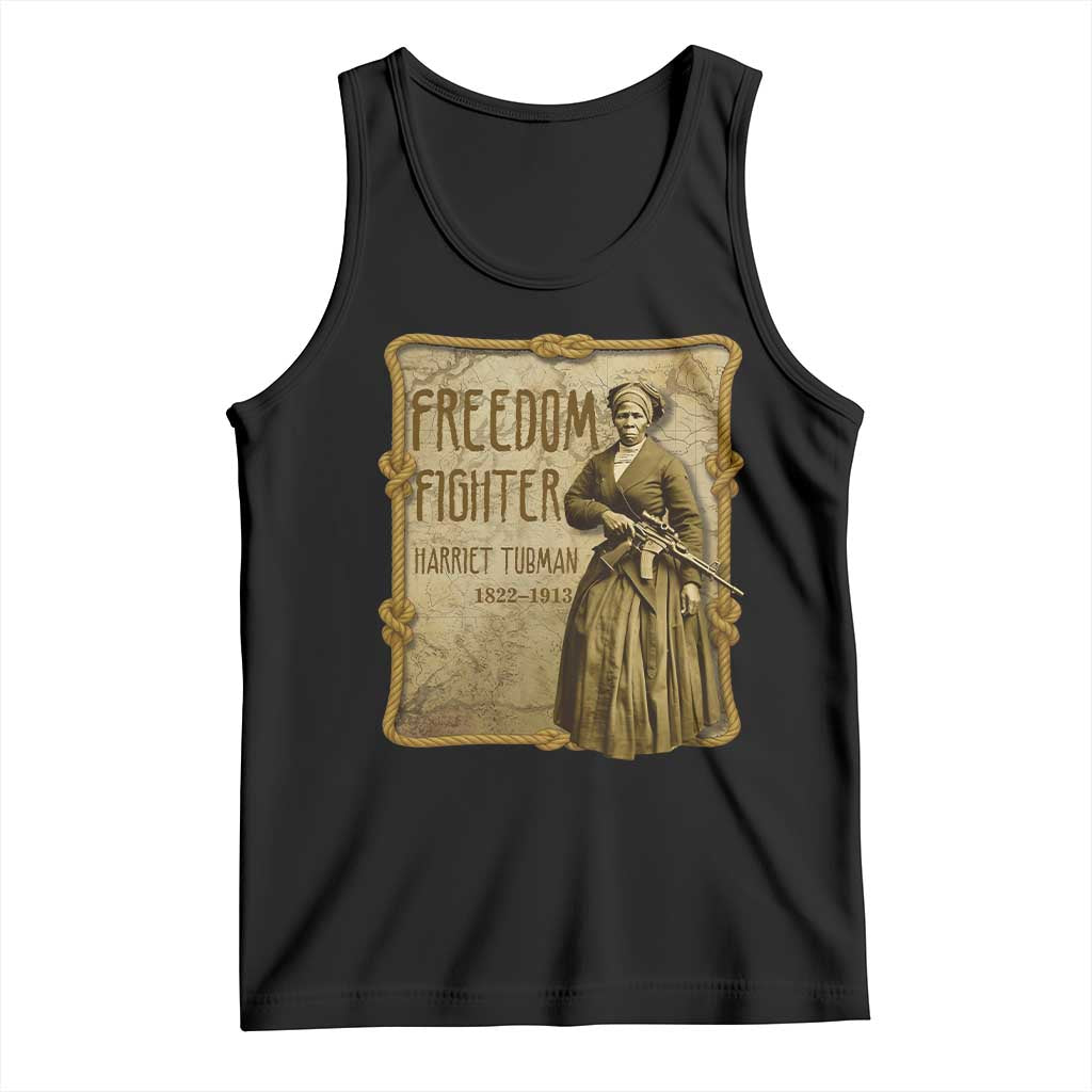 Harriet Tubman Freedom Fighter Tank Top Feminist History Gift TS12 Black Print Your Wear