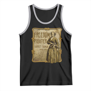 Harriet Tubman Freedom Fighter Tank Top Feminist History Gift TS12 Black Athletic Heather Print Your Wear