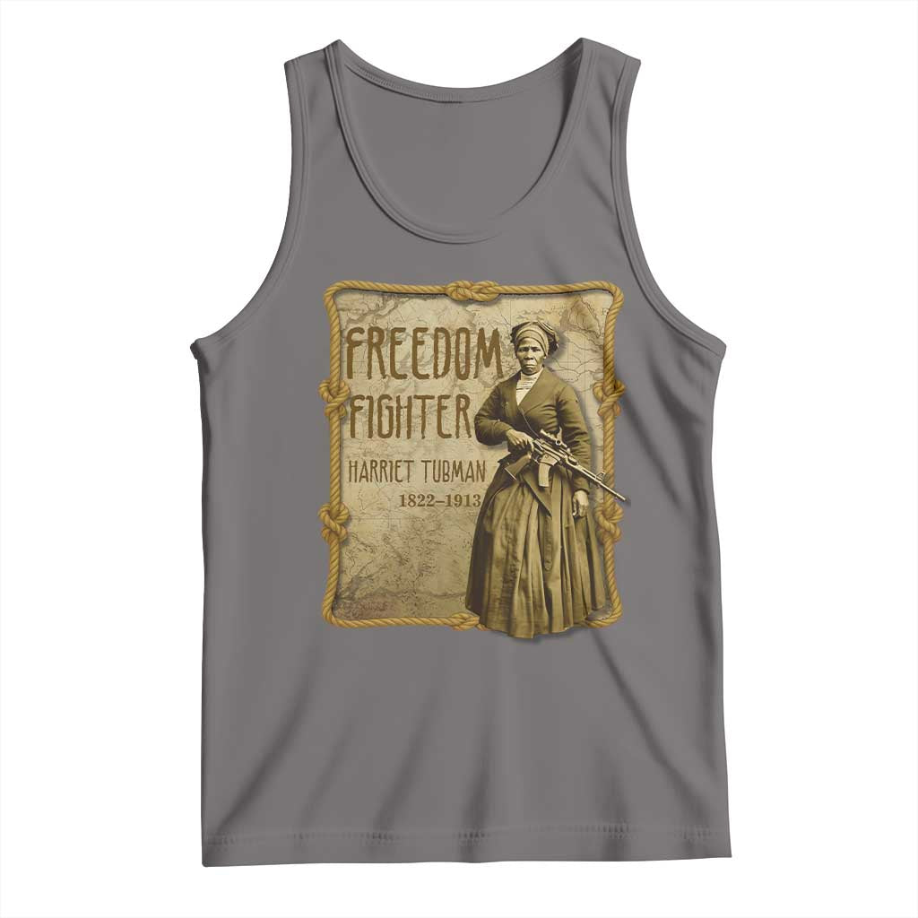 Harriet Tubman Freedom Fighter Tank Top Feminist History Gift TS12 Deep Heather Print Your Wear