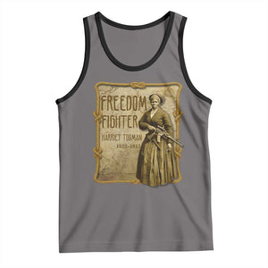 Harriet Tubman Freedom Fighter Tank Top Feminist History Gift TS12 Deep Heather Black Print Your Wear
