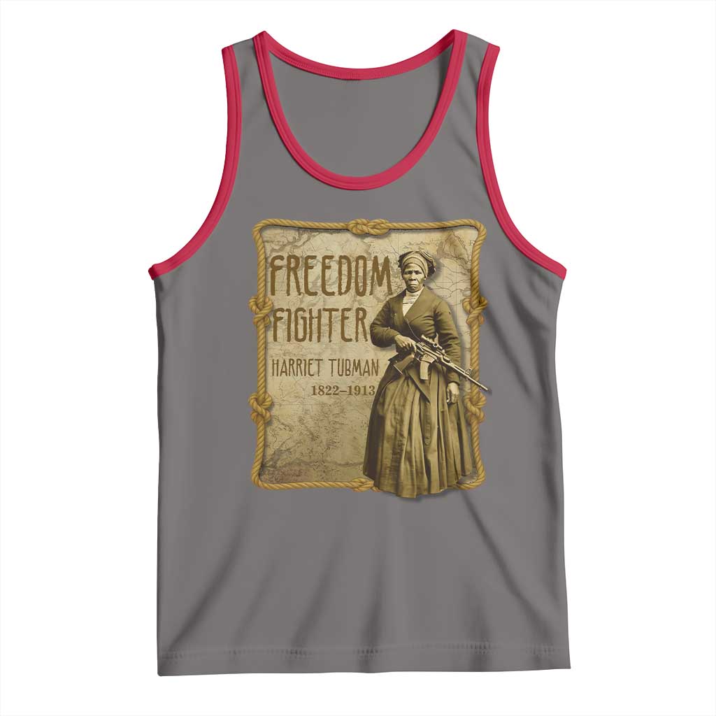 Harriet Tubman Freedom Fighter Tank Top Feminist History Gift TS12 Deep Heather Red Print Your Wear