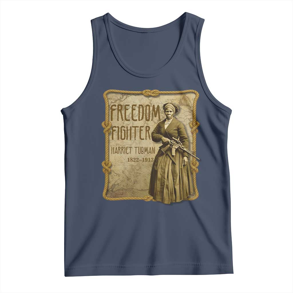 Harriet Tubman Freedom Fighter Tank Top Feminist History Gift TS12 Navy Print Your Wear