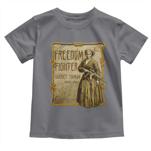 Harriet Tubman Freedom Fighter Toddler T Shirt Feminist History Gift TS12 Charcoal Print Your Wear