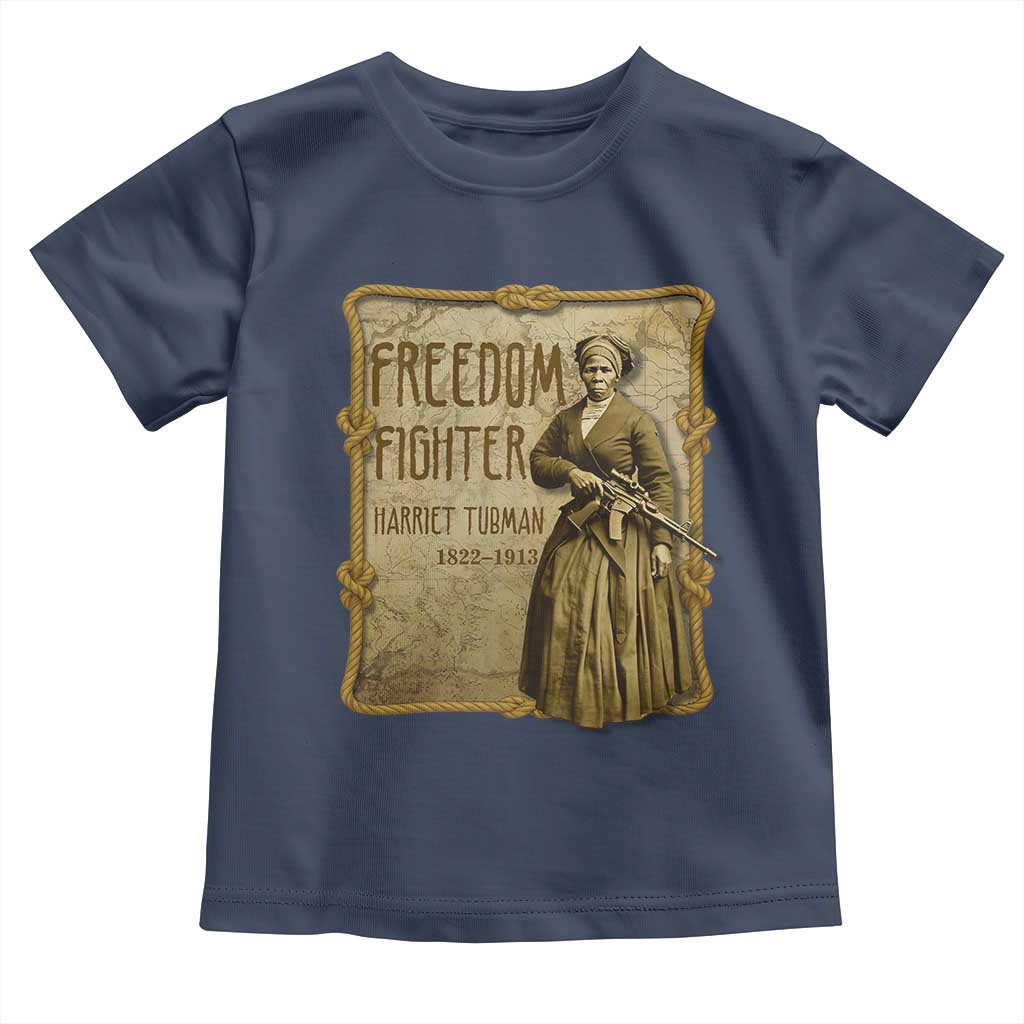 Harriet Tubman Freedom Fighter Toddler T Shirt Feminist History Gift TS12 Navy Print Your Wear