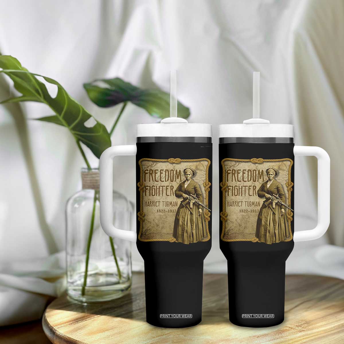 Harriet Tubman Freedom Fighter Tumbler With Handle Feminist History Gift TS12 Print Your Wear