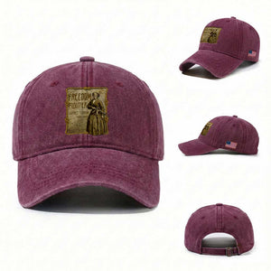 Harriet Tubman Freedom Fighter Washed Cotton Baseball Cap Feminist History Gift TS12 Washed Cap Universal Fit Burgundy Print Your Wear