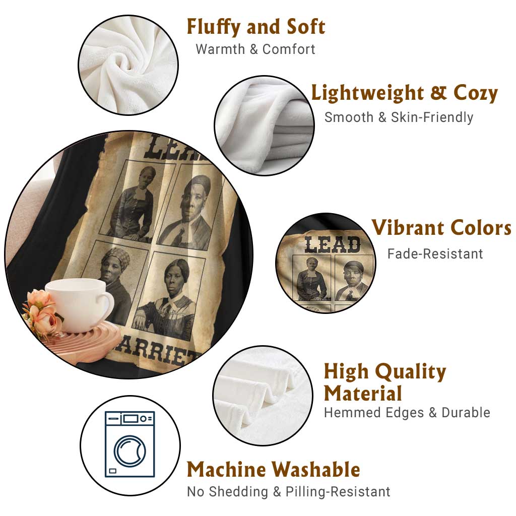 Vintage Harriet Tubman Poster Throw Blanket Lead Like Harriet TS12 Print Your Wear