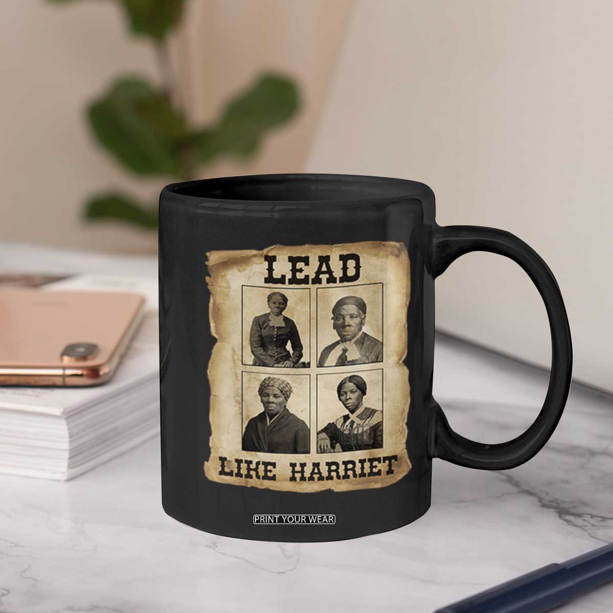 Vintage Harriet Tubman Poster Coffee Mug Lead Like Harriet TS12 Print Your Wear