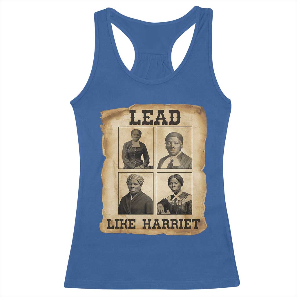 Vintage Harriet Tubman Poster Racerback Tank Top Lead Like Harriet TS12 Royal Blue Print Your Wear