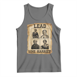 Vintage Harriet Tubman Poster Tank Top Lead Like Harriet TS12 Black Heather Print Your Wear