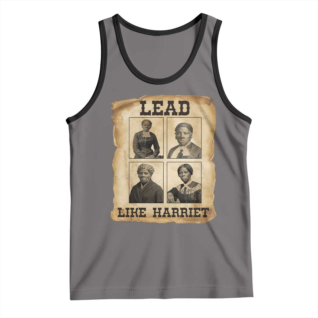 Vintage Harriet Tubman Poster Tank Top Lead Like Harriet TS12 Deep Heather Black Print Your Wear
