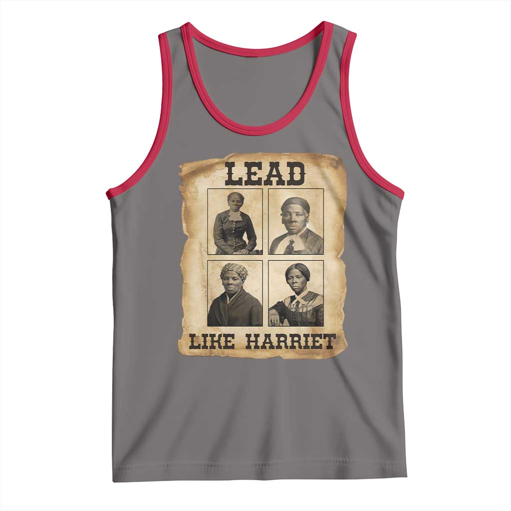 Vintage Harriet Tubman Poster Tank Top Lead Like Harriet TS12 Deep Heather Red Print Your Wear