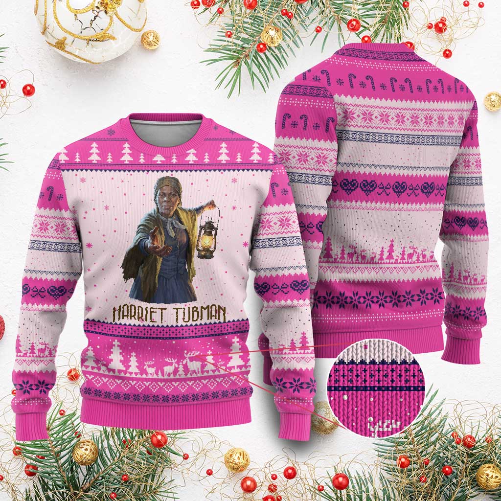 Harriet Tubman Legacy Ugly Christmas Sweater Gift For History Lovers TS12 Hot Pink Print Your Wear