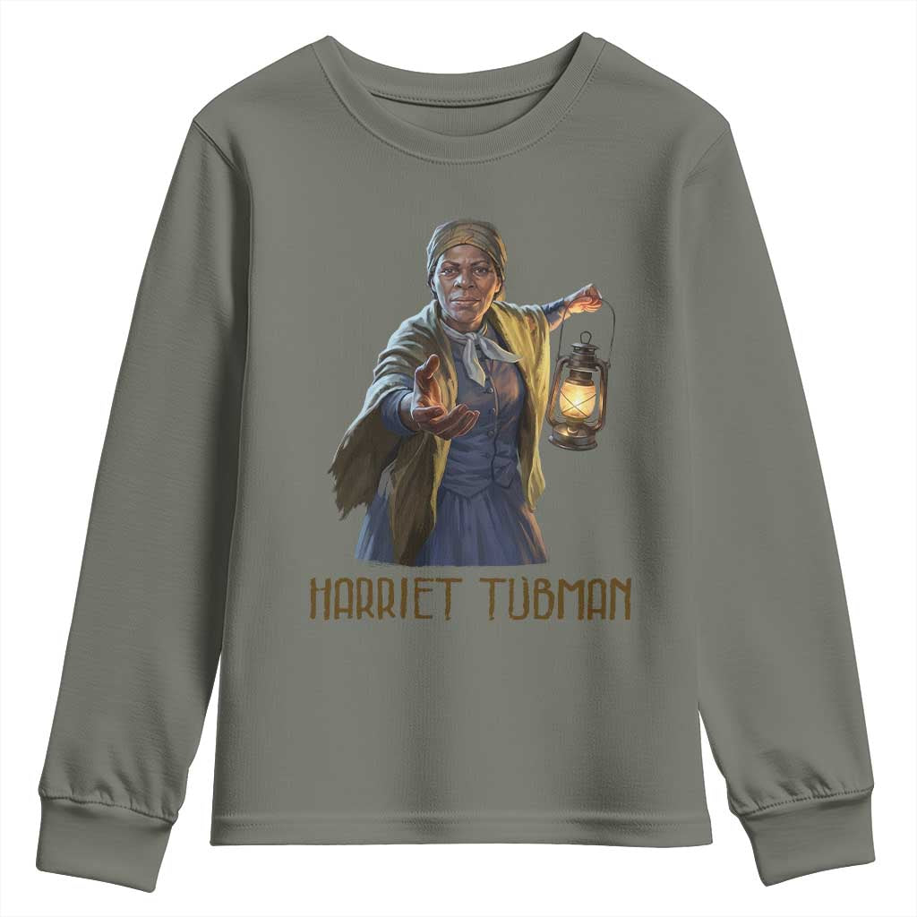 Harriet Tubman Legacy Youth Sweatshirt Gift For History Lovers TS12 Military Green Print Your Wear