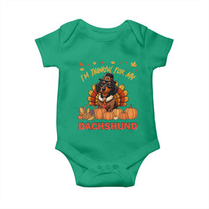Thanksgiving Dog Baby Onesie I Am Thankful For My Dachshund TS12 Irish Green Print Your Wear
