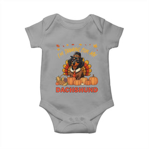 Thanksgiving Dog Baby Onesie I Am Thankful For My Dachshund TS12 Sport Gray Print Your Wear