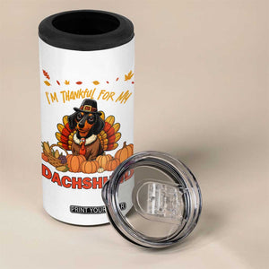 Thanksgiving Dog 4 in 1 Can Cooler Tumbler I Am Thankful For My Dachshund TS12 Print Your Wear
