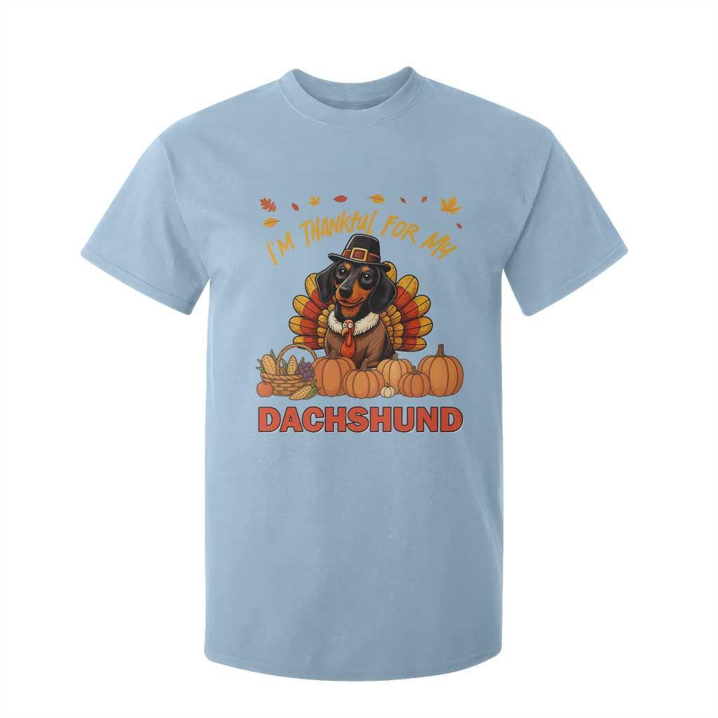 Thanksgiving Dog T Shirt For Kid I Am Thankful For My Dachshund TS12 Light Blue Print Your Wear