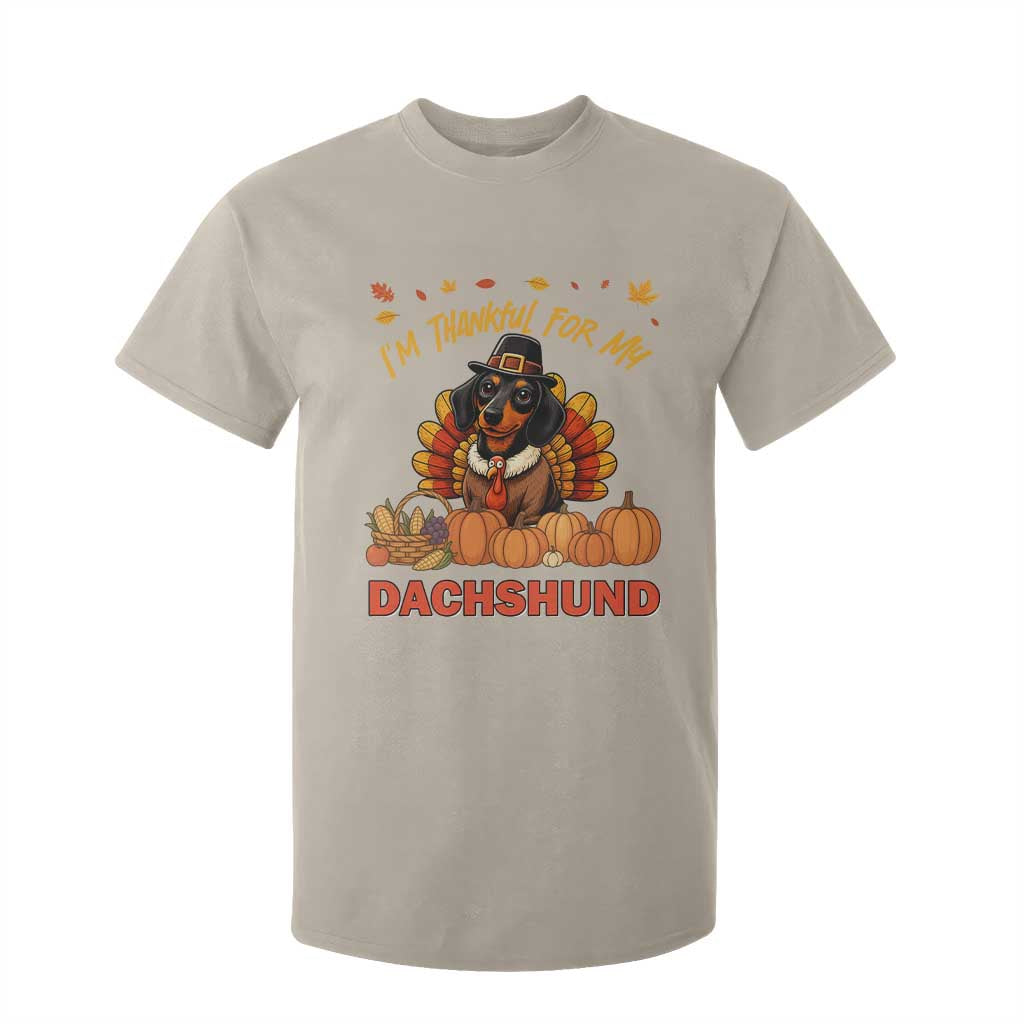 Thanksgiving Dog T Shirt For Kid I Am Thankful For My Dachshund TS12 Sand Print Your Wear