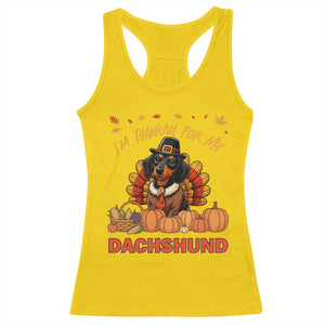 Thanksgiving Dog Racerback Tank Top I Am Thankful For My Dachshund TS12 Daisy Print Your Wear