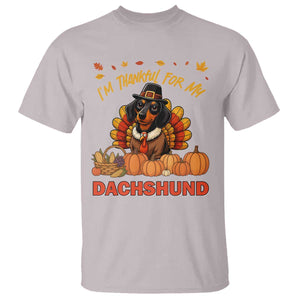 Thanksgiving Dog T Shirt I Am Thankful For My Dachshund TS12 Ice Gray Print Your Wear
