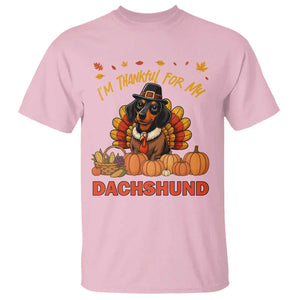 Thanksgiving Dog T Shirt I Am Thankful For My Dachshund TS12 Light Pink Print Your Wear