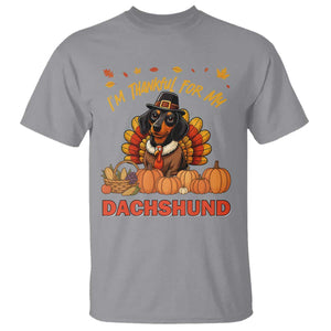 Thanksgiving Dog T Shirt I Am Thankful For My Dachshund TS12 Sport Gray Print Your Wear