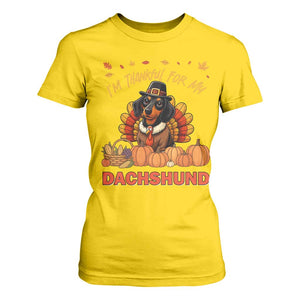 Thanksgiving Dog T Shirt For Women I Am Thankful For My Dachshund TS12 Daisy Print Your Wear