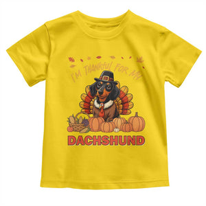 Thanksgiving Dog Toddler T Shirt I Am Thankful For My Dachshund TS12 Daisy Print Your Wear