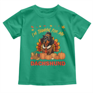 Thanksgiving Dog Toddler T Shirt I Am Thankful For My Dachshund TS12 Irish Green Print Your Wear