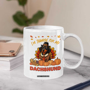 Thanksgiving Dog Coffee Mug I Am Thankful For My Dachshund TS12 Print Your Wear