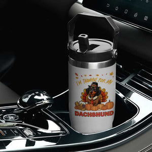 Thanksgiving Dog Flip Straw Tumbler I Am Thankful For My Dachshund TS12 Print Your Wear