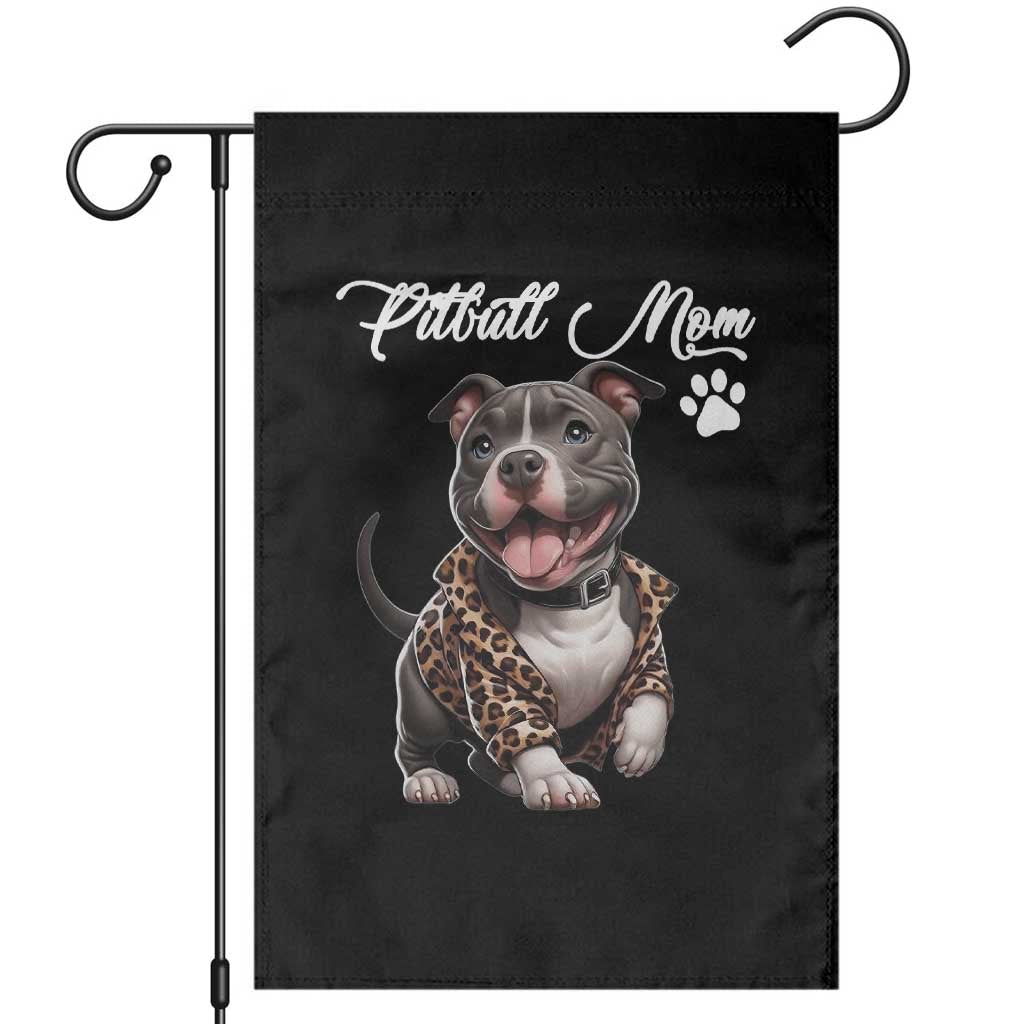 Pitbull Mom Garden Flag Cute Pitbull Puppy Dog Lovers TS12 Black Print Your Wear