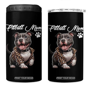 Pitbull Mom 4 in 1 Can Cooler Tumbler Cute Pitbull Puppy Dog Lovers TS12 One Size: 16 oz Black Print Your Wear