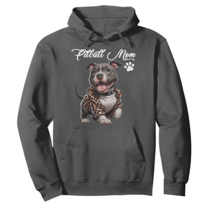 Pitbull Mom Hoodie Cute Pitbull Puppy Dog Lovers TS12 Dark Heather Print Your Wear